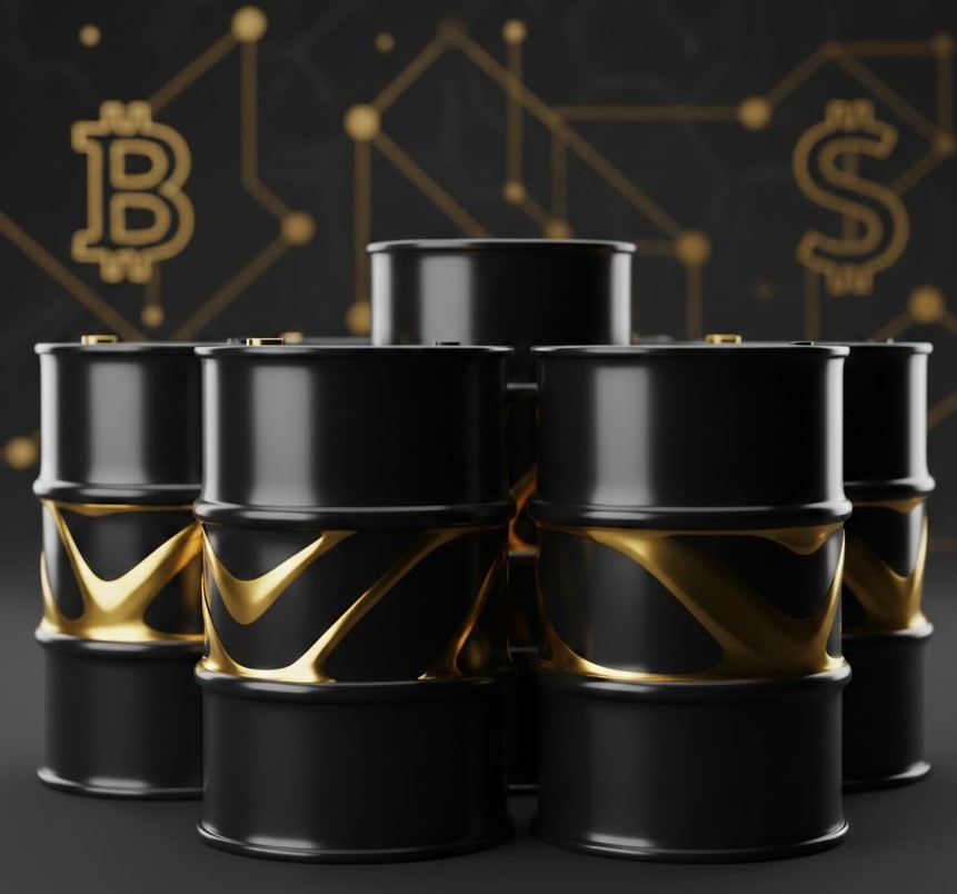 Barils de pétrole et crypto